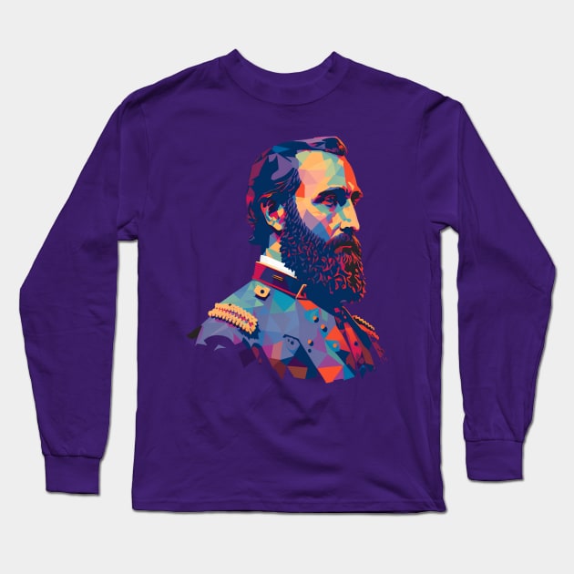 Stonewall Jackson Long Sleeve T-Shirt by Cisne Negro